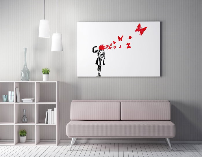 Wallity Banksy WY120 Lienzo Decorativo Enmarcado 50 x 70 cm